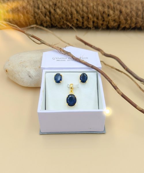 Coloured Stone pendant & Earring Set