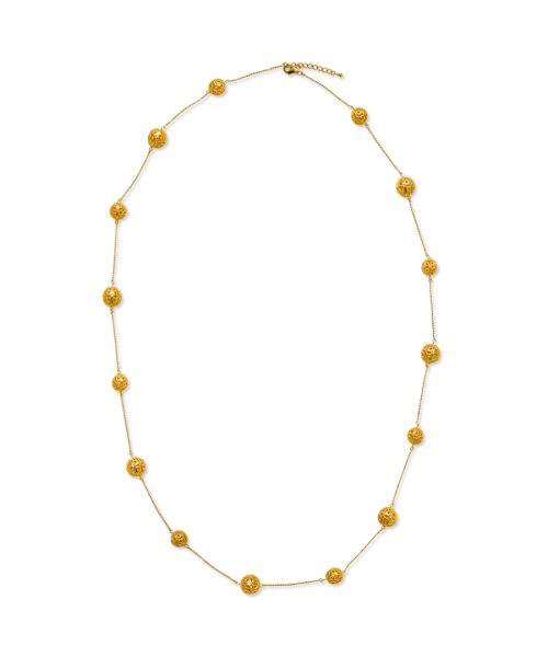 Metal Filigree Ball Long Necklace