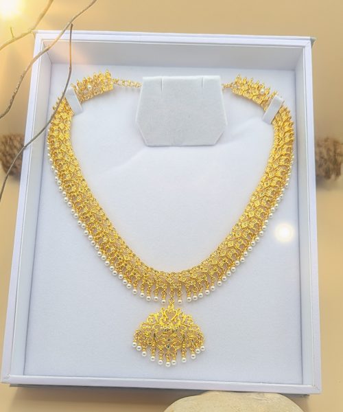 Hansa Puttuwa Broad Pearl Choker Necklace