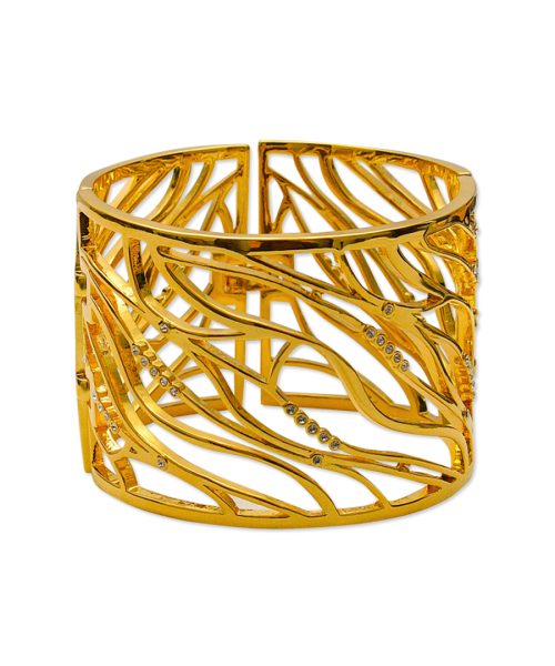 Intricate gold cuff bangle Sri Lanka