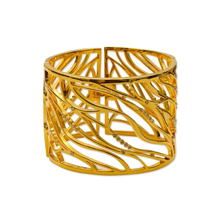 Intricate gold cuff bangle Sri Lanka