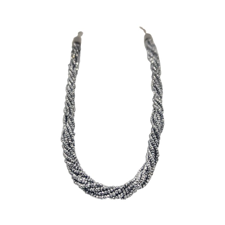 Crystal Twisted Roll Necklace
