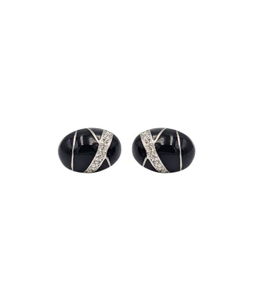 Silver Stone Marble Earring