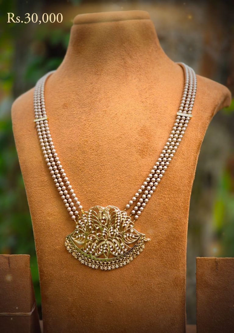 Stone Hansa Puttuwa Pearl Bar Long Necklace