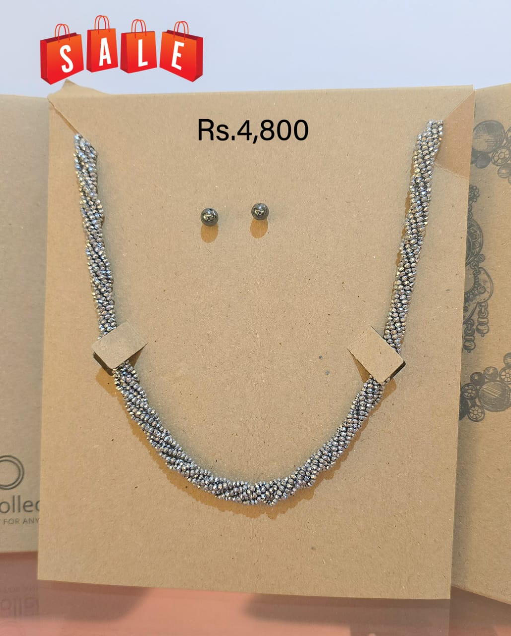 Crystal Twisted Roll Necklace - Image 3