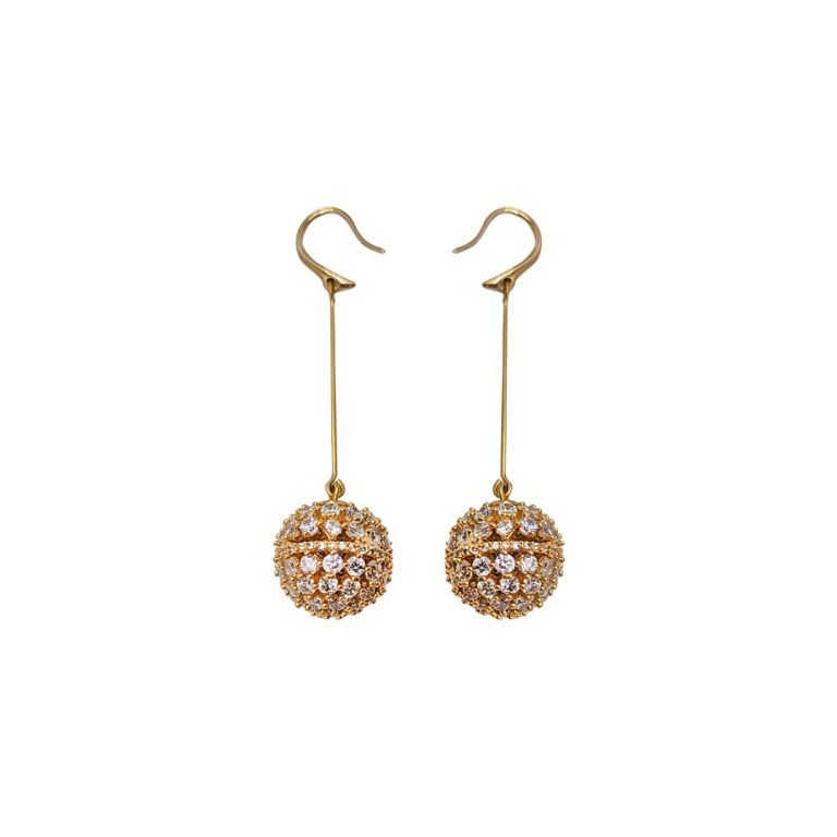Fancy Crystal Ball Dangling Earring