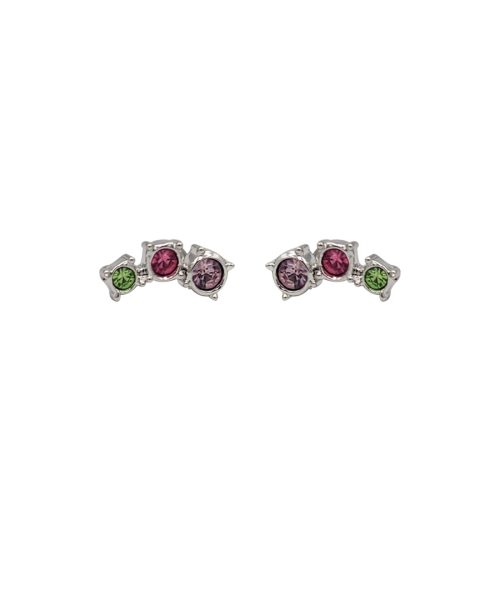 Multicolour Three Stone Earring