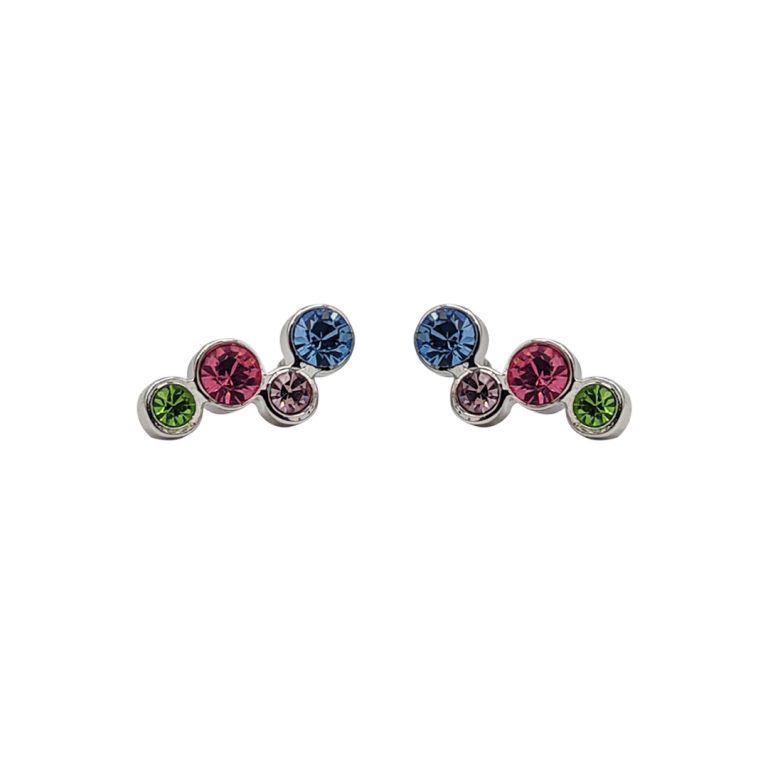 Multicolour Four Stone Earring