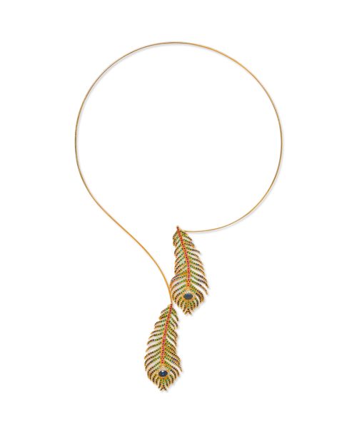 Front Open peacock Necklace Set