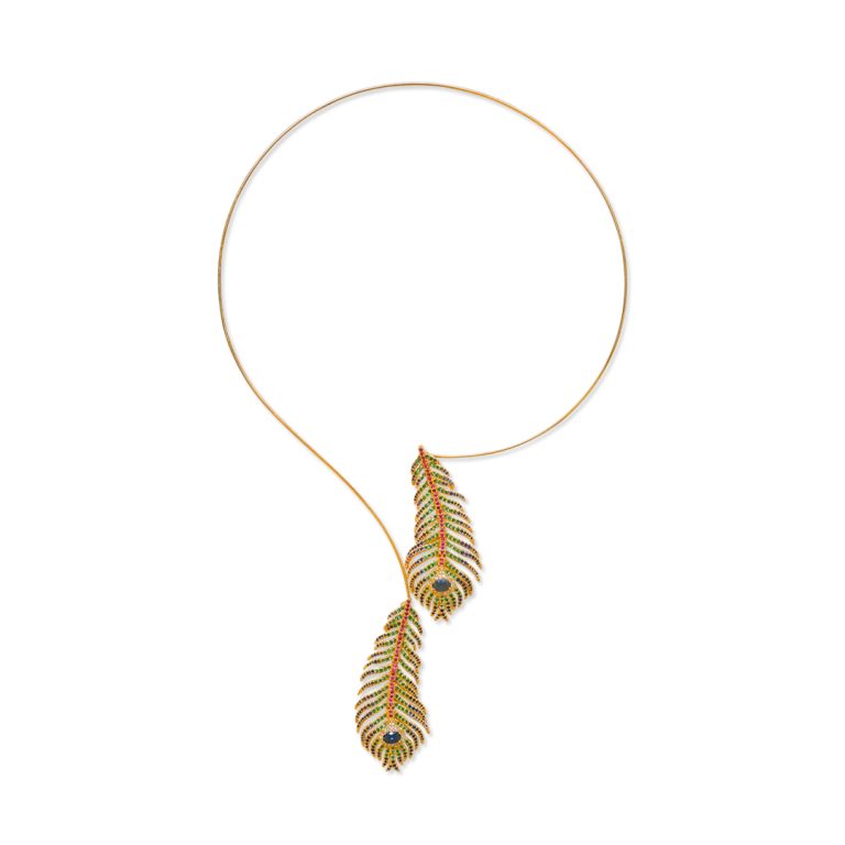 Front Open peacock Necklace Set