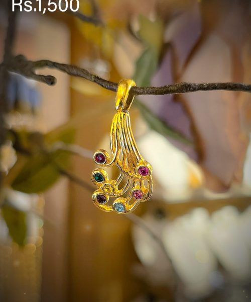 Multicoloured Stone Stud Pendant-Offer
