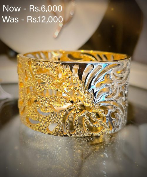Metal & Stone Two-Tone Bangle-Offer