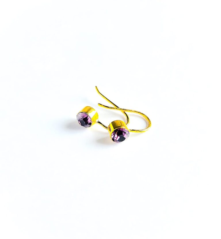Tiny Coloured Stone Hook Earrings