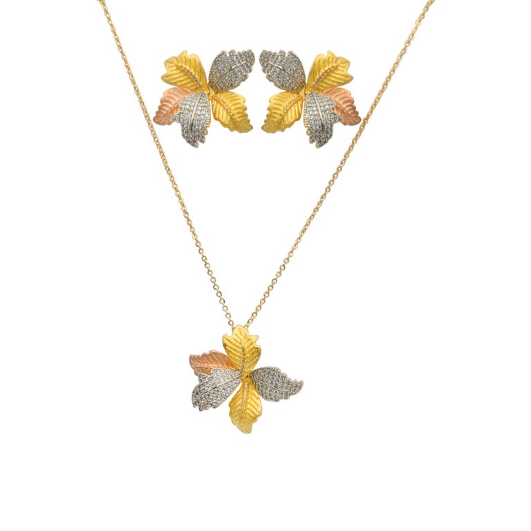 Maple Leaf Pendant Necklace Set