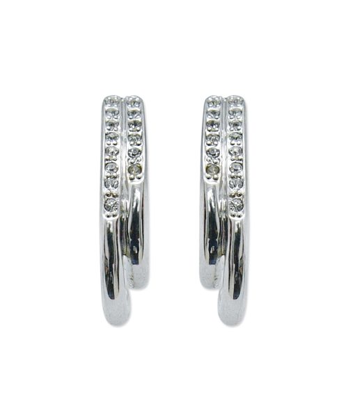 Silver Stone & Metal Two Line Gypsy Earring