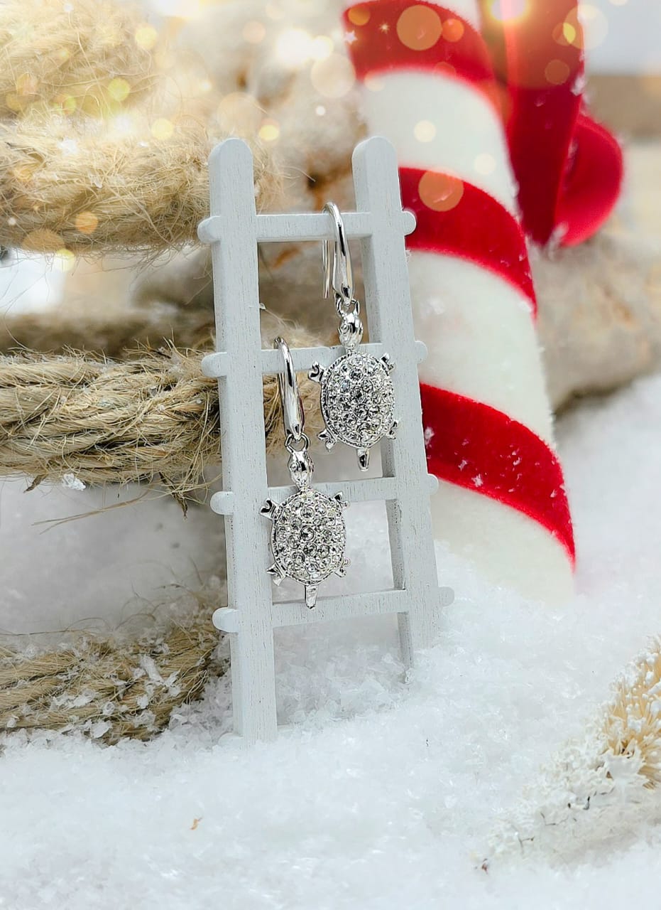 Silver Tortoise Pendant & Earring Set - Image 2