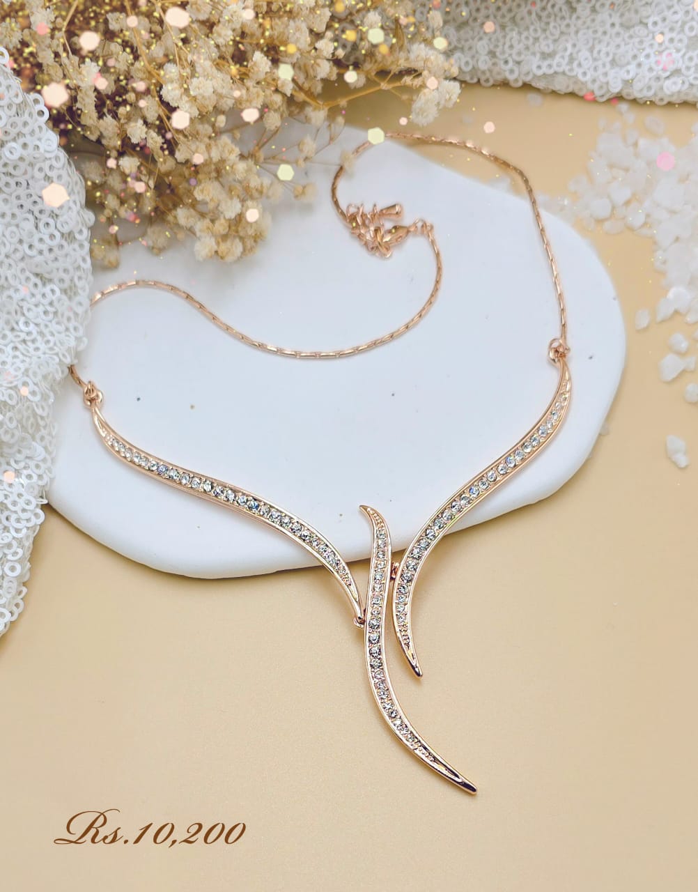 Stone Line Wave Necklace - Image 6