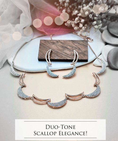 Duo-Tone Scallop Necklace Set