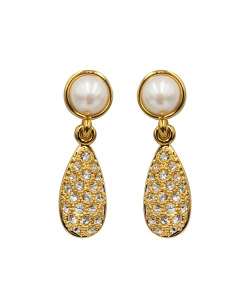 Pearl Rim Teardrop Earring