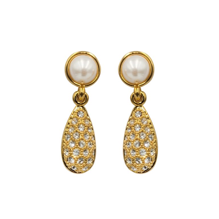 Pearl Rim Teardrop Earring