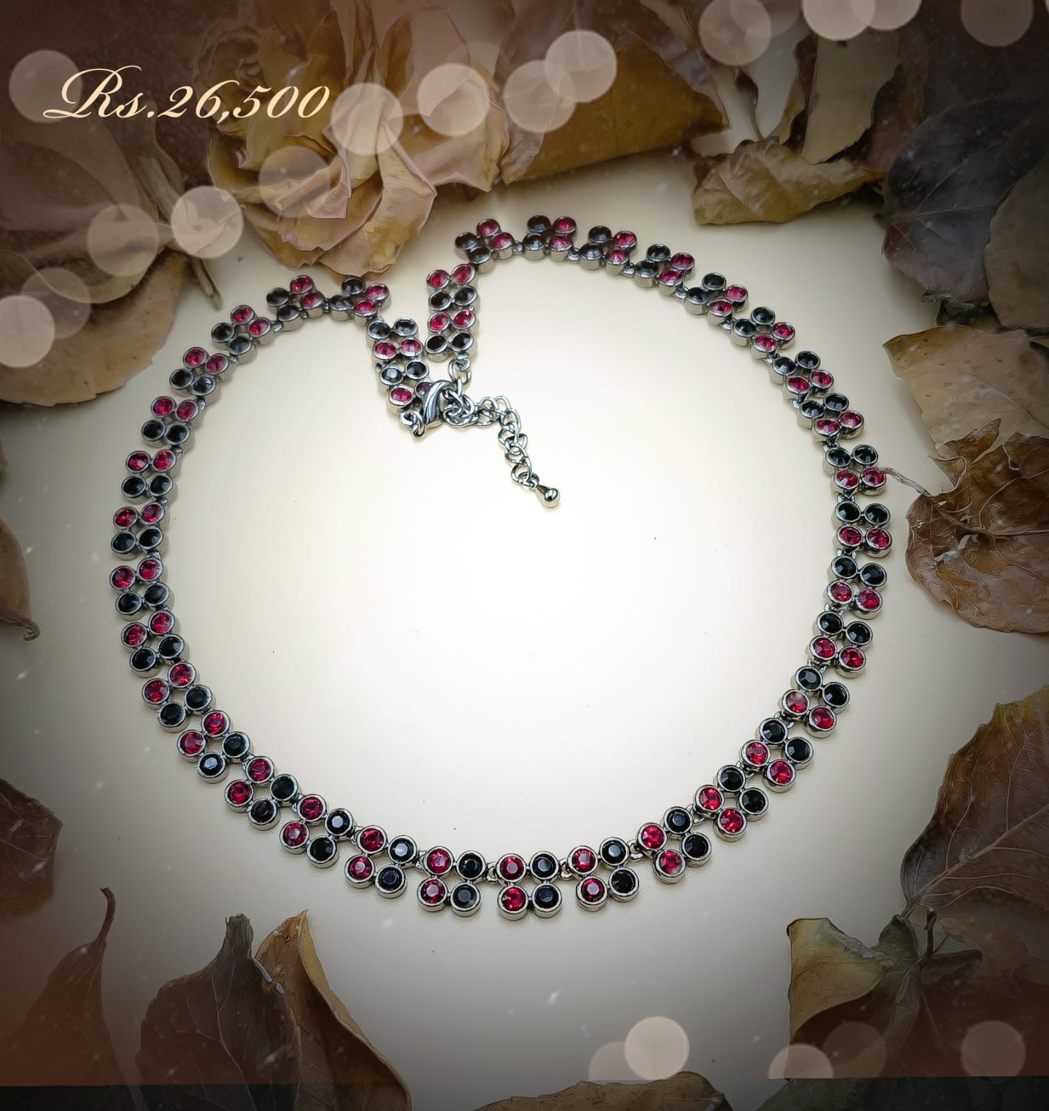 Four Stone Square Necklace & Earring - Image 5