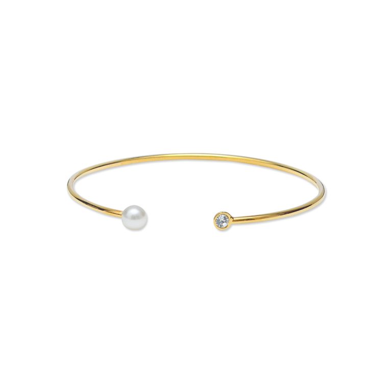 Stone & Pearl Adjustable Bangle