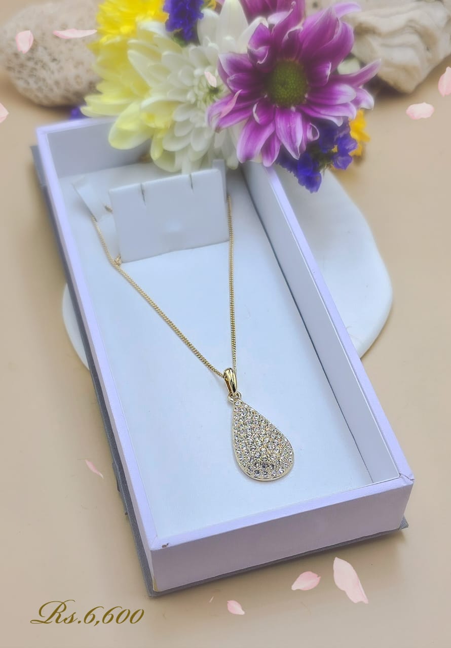 Sparkling Tear Pendant Necklace - Image 2