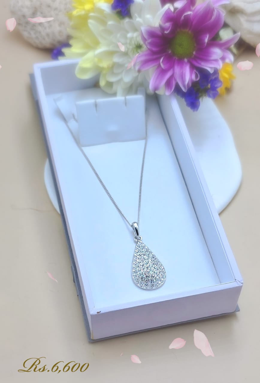 Sparkling Tear Pendant Necklace - Image 3