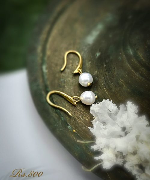 Dainty Rice Pearl Hook Earring