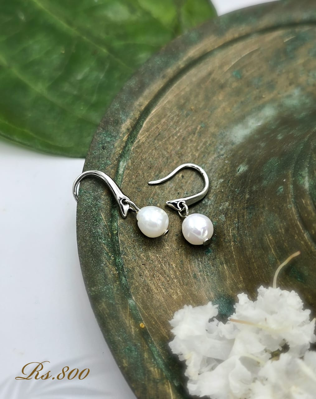 Dainty Rice Pearl Hook Earring - Image 2