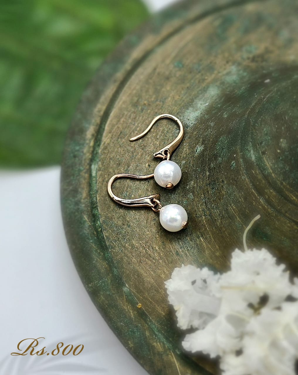 Dainty Rice Pearl Hook Earring - Image 3