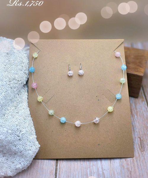 Pastel Crackle Stop Necklace