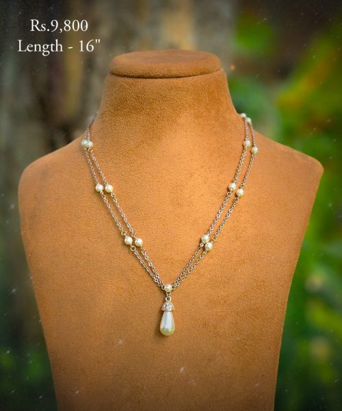 Pearl Teardrop Two Strand Nscklace