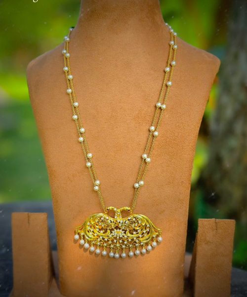 Majestic Hansa Puttuwa Pearl Chain Long Necklace