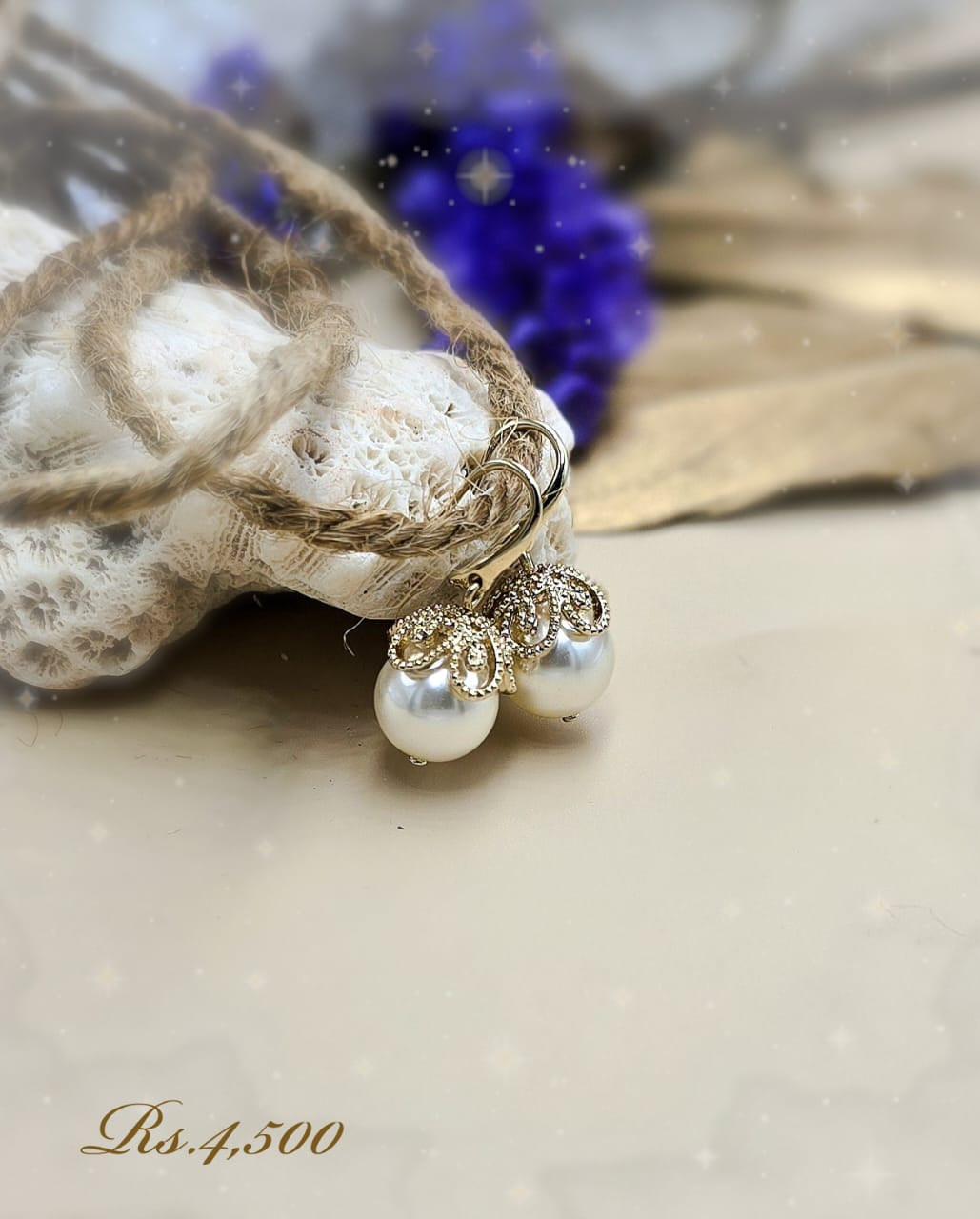 Filigree Pearl Hook Earring - Image 2