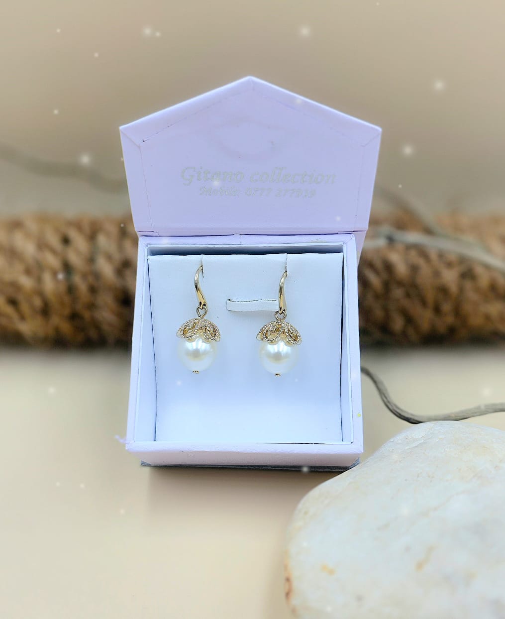 Filigree Pearl Hook Earring - Image 4