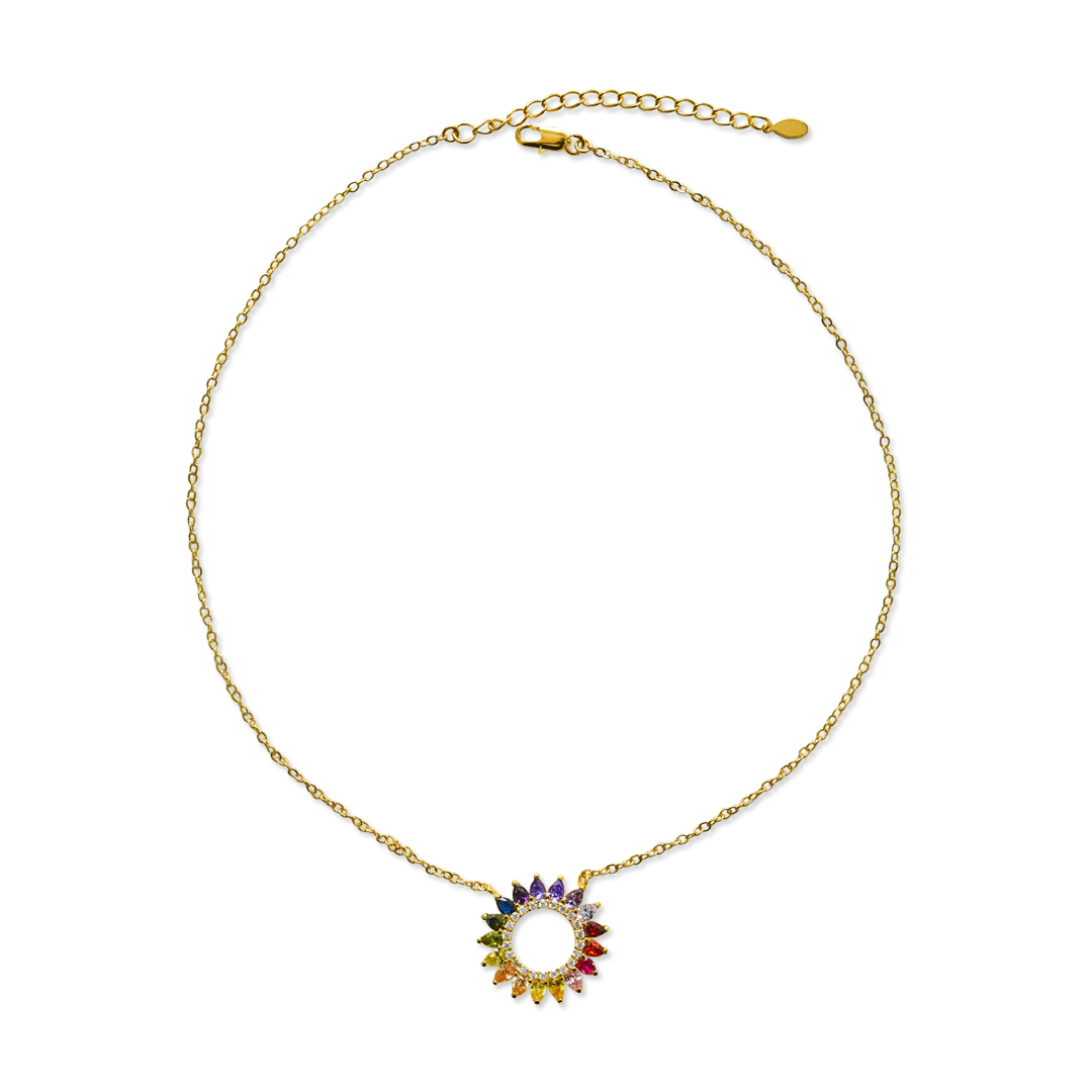 Rainbow Sunburst Necklace