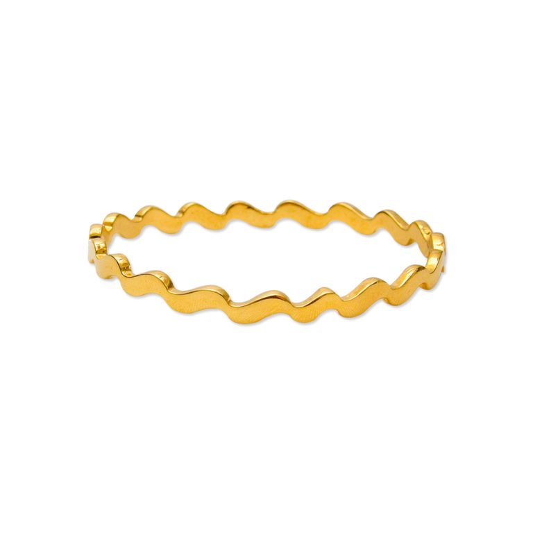 Gold bangle with wave pattern Sri lanka