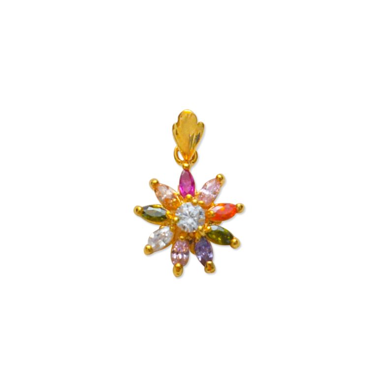 Multicolour Small Flower Pendant Set