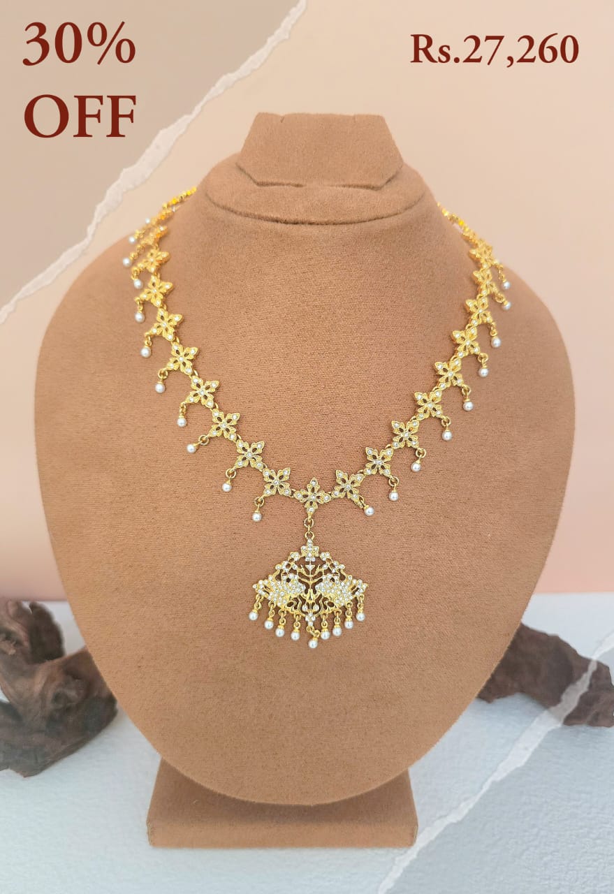 Vintage Grace Pearl Dangling Hansa Puttuwa Necklace(FT) - Image 2