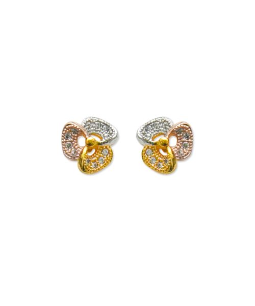 Signature Three Petal Stone Earring