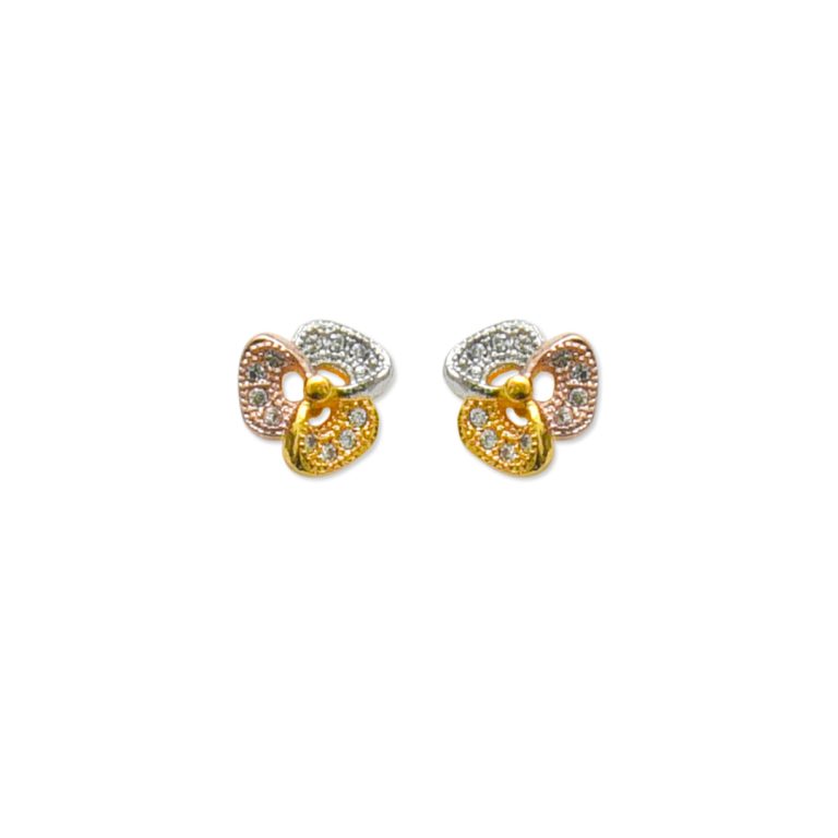 Signature Three Petal Stone Earring