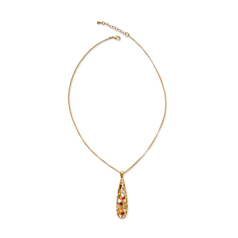 Lattice Diamond Pendant Necklace