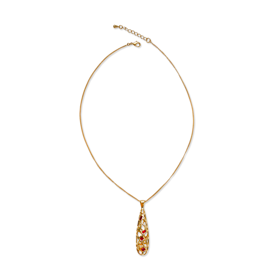 Lattice Diamond Pendant Necklace