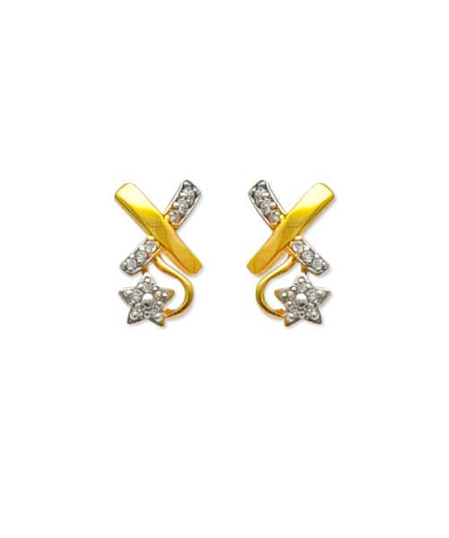 Signature Two-Tone Cross Star Earring