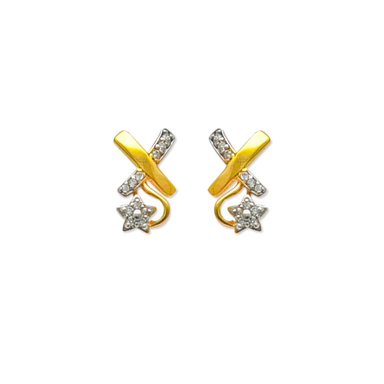 Signature Two-Tone Cross Star Earring