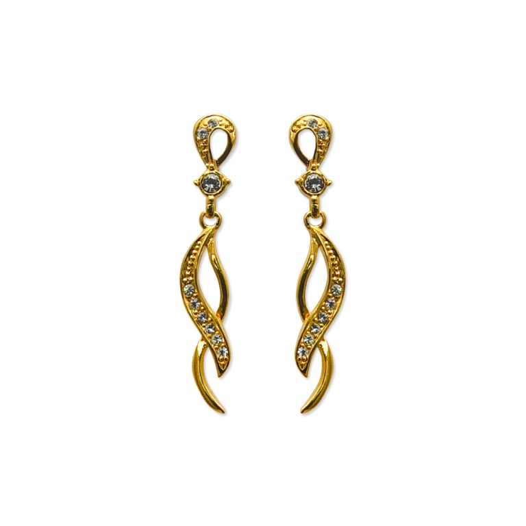 Stone Leaf Twisted Dangle Earring