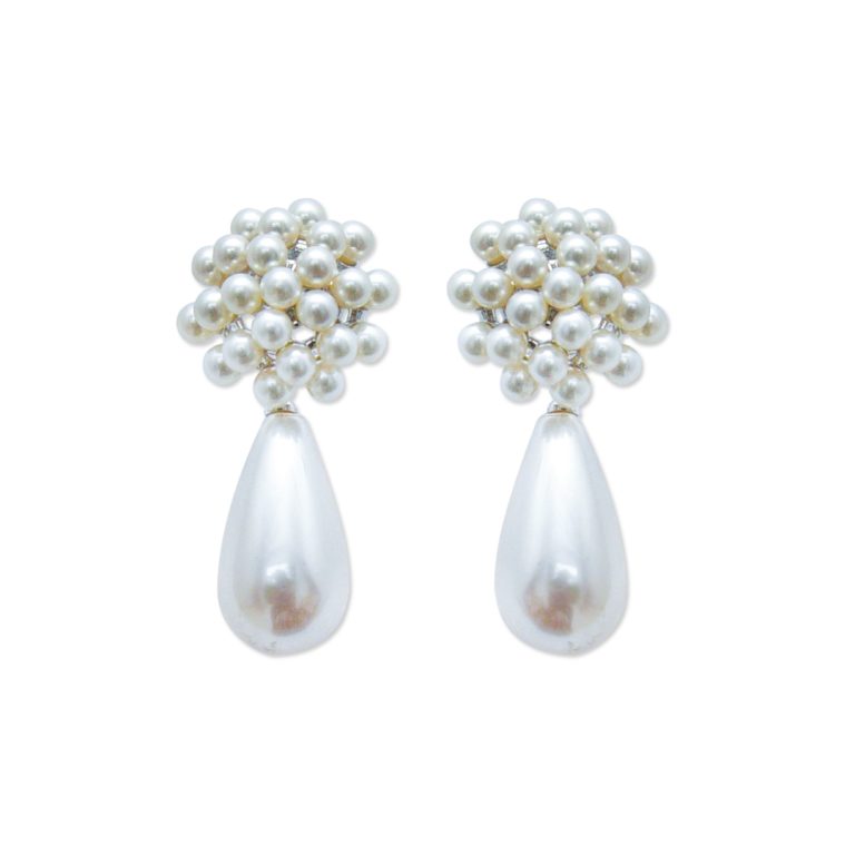 Cluster Pearl Teardrop Earring