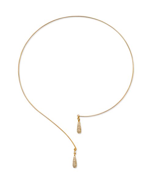 Small Stone Teardrop Front Open Necklace(BSH)