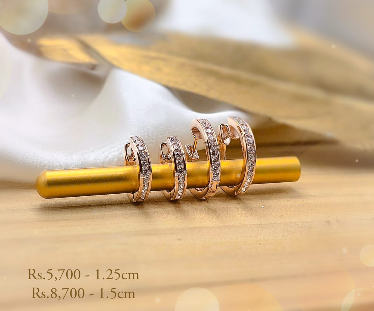 Stone / Metal Huggie Hoop Earring - Image 13